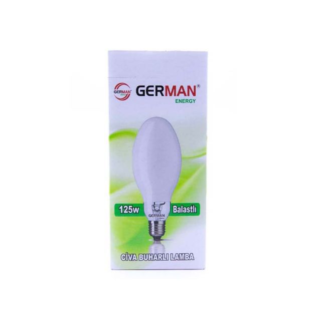 German Energy - German 125W Civa Buharlı Balastlı Ampul E27 3600K Sıcak Beyaz P100 German Energy - German 125W Civa Buharlı Balastlı Ampul E27 3600K Sıcak Beyaz P100