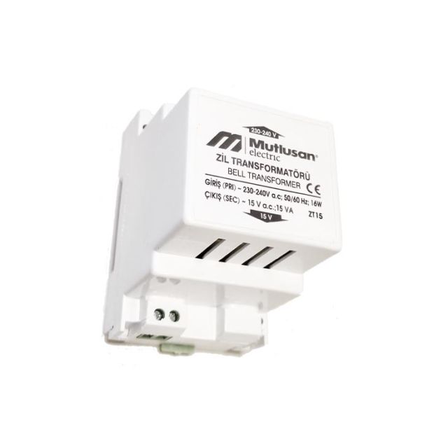 Mutlusan - Mutlusan 15V Raylı Sistem Zil Trafosu Mutlusan - Mutlusan 15V Raylı Sistem Zil Trafosu