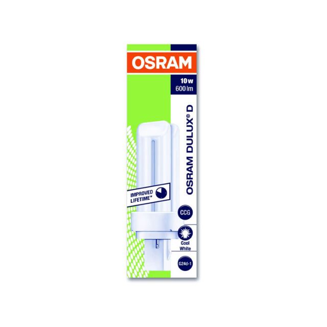 Osram - Osram DULUX D 10W/840 Soğuk Beyaz 4000K G24D-1 Tasarruflu Ampul