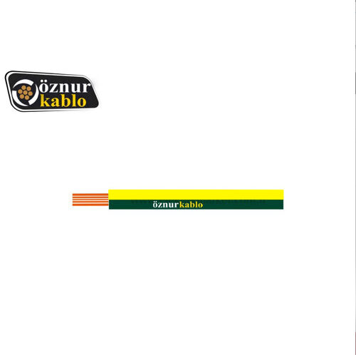 Öznur Kablo - Öznur Kablo 0,75 mm NYAF Sarı-Yeşil