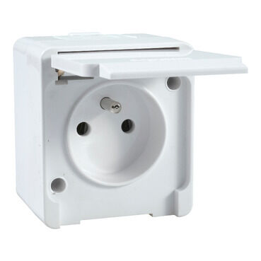 Schneider Electric - Schneider UPS Kapaklı Sıva Üstü Nemliyer Priz Beyaz NML2800121
