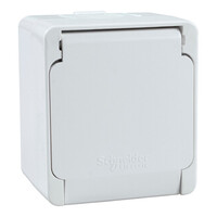 Schneider UPS Kapaklı Sıva Üstü Nemliyer Priz Beyaz NML2800121 - Thumbnail