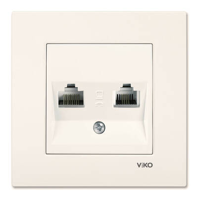 Viko - Viko Karre İkili Nümeris Cat3 Krem Mekanizma + Çerçeve - 90960133 Viko - Viko Karre İkili Nümeris Cat3 Krem Mekanizma + Çerçeve - 90960133